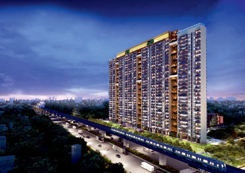 Godrej Tiara developer render from its brochure, not a photograph of the finished building